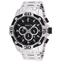 Invicta Men's Chronograph Watch - Pro Diver Quartz Silver Steel Bracelet | 33844