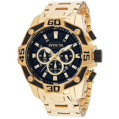 Invicta Men's Chronograph Watch - Pro Diver Quartz Yellow Gold Steel Bracelet | 33847