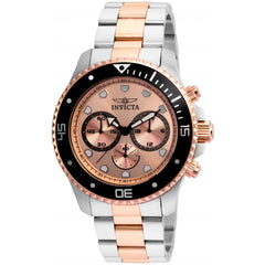 Invicta Men's Chronograph Watch - Pro Diver Rose Gold Dial Two Tone Bracelet | 21791