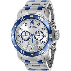 Invicta Men's Chronograph Watch - Pro Diver Silver Dial Two Tone SS Bracelet | 37691