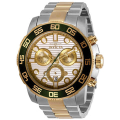 Invicta Men's Chronograph Watch - Pro Diver Silver Tone Dial Two Tone Bracelet | 31291