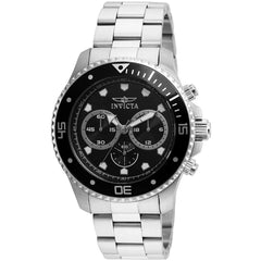 Invicta Men's Chronograph Watch - Pro Diver Stainless Steel Case Black Dial | 21787