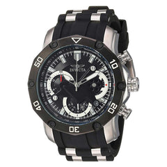 Invicta Men's Chronograph Watch - Pro Diver Steel & Silicone Strap Black Dial | 22797