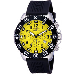 Invicta Men's Chronograph Watch - Pro Diver Yellow Dial Black Silicone Strap | 10357