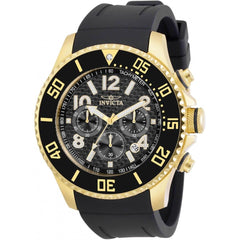 Invicta Men's Chronograph Watch - Pro Diver Yellow Gold Case Black Strap | 30987