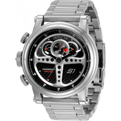 Invicta Men's Chronograph Watch - S1 Rally Black and Silver Dial Bracelet | 30575