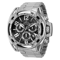 Invicta Men's Chronograph Watch - S1 Rally Black Dial Steel Case Bracelet | 39140