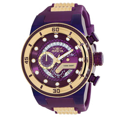 Invicta Men's Chronograph Watch - S1 Rally Quartz Gold and Purple Dial Strap | 40763