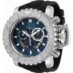 Invicta Men's Chronograph Watch - Sea Hunter Black and Blue Dial Rubber Strap | 32637