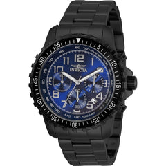 Invicta Men's Chronograph Watch - Specialty Black Bezel Blue Dial Bracelet | 30795