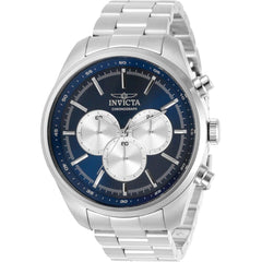 Invicta Men's Chronograph Watch - Specialty Blue and Silver Tone Dial Bracelet | 30978