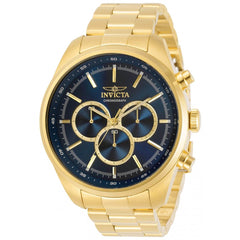 Invicta Men's Chronograph Watch - Specialty Blue Dial Yellow Gold Bracelet | 30979