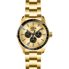 Invicta Men's Chronograph Watch - Specialty Gold Tone and Black Dial Bracelet | 45965