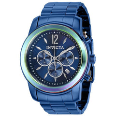 Invicta Men's Chronograph Watch - Specialty Iridescent Bezel Blue Bracelet | 40494