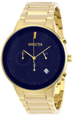 Invicta Men's Chronograph Watch - Specialty Quartz Blue Dial Yellow Gold Steel | 29482