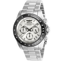 Invicta Men's Chronograph Watch - Speedway Black Bezel Silver Tone Dial | 26111