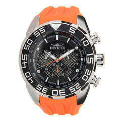 Invicta Men's Chronograph Watch - Speedway Black Dial Orange Silicone Strap | 26297