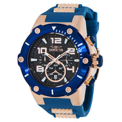 Invicta Men's Chronograph Watch - Speedway Black Dial Steel and Rubber Strap | 40896