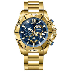Invicta Men's Chronograph Watch - Speedway Blue and Gold Dial Steel Bracelet | 32274
