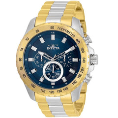 Invicta Men's Chronograph Watch - Speedway Blue and Silver Dial Bracelet | 35319