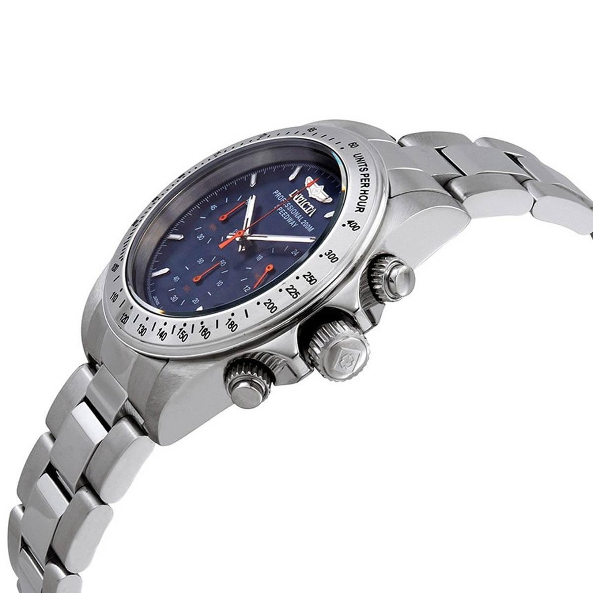 Invicta Men's Chronograph Watch Speedway Blue Dial Silver Tone Brace