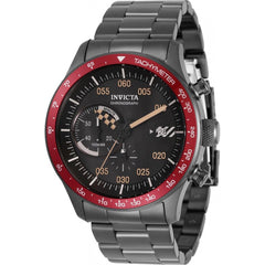 Invicta Men's Chronograph Watch - Speedway Quartz Black Dial Gunmetal Bracelet | 34058