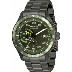 Invicta Men's Chronograph Watch - Speedway Quartz Green Dial Gunmetal Bracelet | 34059