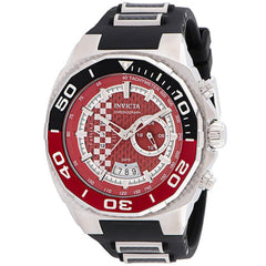 Invicta Men's Chronograph Watch - Speedway Quartz Red and Silver Dial Strap | 33191