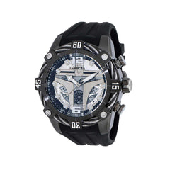Invicta Men's Chronograph Watch - Star Wars Mandalorian Black Silicone Strap | 40295