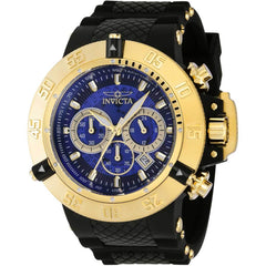 Invicta Men's Chronograph Watch - Subaqua Noma III Blue and Gold Dial Strap | 38997
