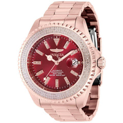 Invicta Men's Diamond Watch - Pro Diver Burgundy Dial Rose Gold Bracelet | 38856