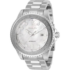 Invicta Men's Diamond Watch - Pro Diver White MOP Dial Silver Tone Bracelet | 30324