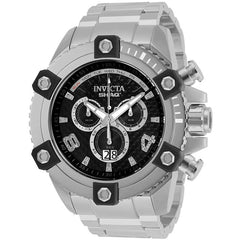 Invicta Men's Diamond Watch - Shaq Quartz Black Dial Silver Tone Bracelet | 33725