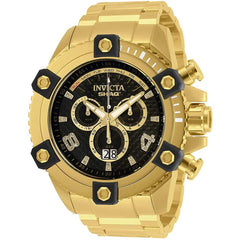 Invicta Men's Diamond Watch - Shaq Quartz Black Dial Yellow Gold Bracelet | 33726