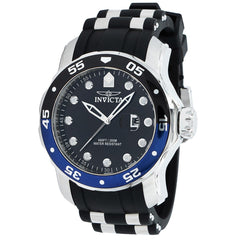 Invicta Men's Dive Watch - Pro Diver Rotating Bezel Black and Silver Strap | 39106