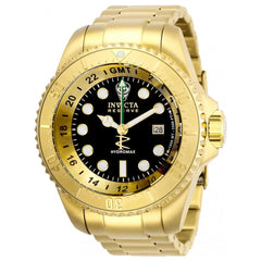 Invicta Men's GMT Watch - Reserve Hydromax Blue Dial Yellow Gold Bracelet | 29728