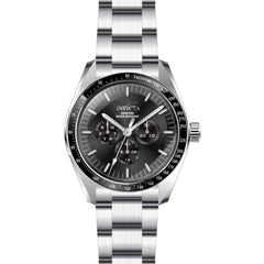 Invicta Men's GMT Watch - Specialty Chrono Black Dial Silver Tone Bracelet | 45967