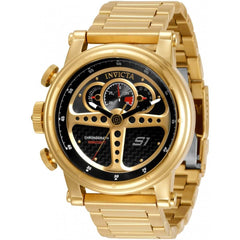 Invicta Men's Lefty Watch - S1 Rally Black Dial Yellow Gold Bracelet | 30580