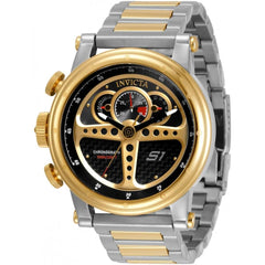 Invicta Men's Lefty Watch - S1 Rally Chronograph Black Dial Two Tone Bracelet | 30578