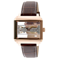 Invicta Men's Mechanical Watch - Objet D Art Skeleton Dial Leather Strap | 32172