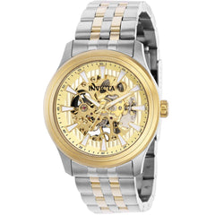 Invicta Men's Mechanical Watch - Vintage Gold Semi Skeleton Dial TT Bracelet | 37965