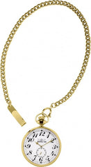 Invicta Men's Pocket Watch - Vintage Japanese Quartz Yellow Gold Chain | 34573