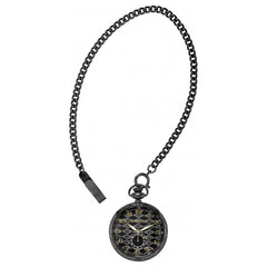 Invicta Men's Pocket Watch - Vintage Quartz Black and Grey Dial SS Case | 34571