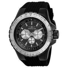 Invicta Men's Quartz Watch - Aviator Black Silicone Rubber Strap | 33033