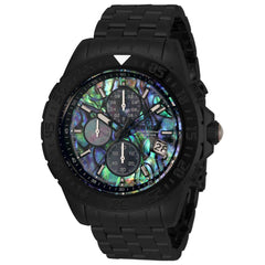 Invicta Men's Quartz Watch - Aviator Chronograph MOP Dial Black Bracelet | 33579