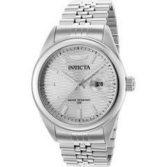 Invicta Men's Quartz Watch - Aviator Date Silver Dial Stainless Steel Bracelet | 38411