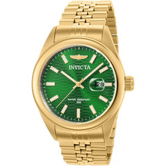 Invicta Men's Quartz Watch - Aviator Green Dial Yellow Gold Steel Bracelet | 38414
