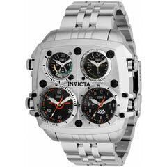 Invicta Men's Quartz Watch - Aviator Zulu Four Time Zone Silver Steel Bracelet | 35198