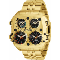 Invicta Men's Quartz Watch - Aviator Zulu Four Time Zone Yellow Gold Bracelet | 35197