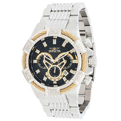 Invicta Men's Quartz Watch - Bolt Chronograph Black Dial Silver Bracelet | 38951